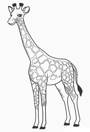 Kolorowanki Podstawowa żyrafa