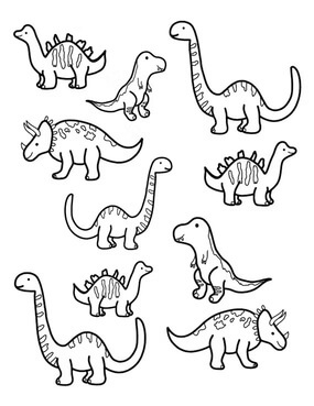 Kolorowanki Podstawowe Dinozaury