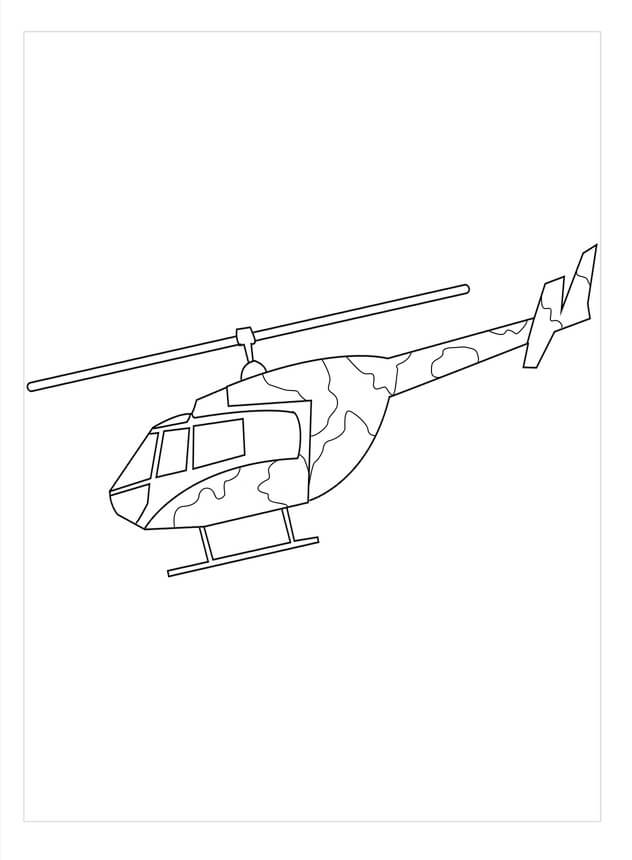 Kolorowanki Podstawowy Helikopter Wojskowy