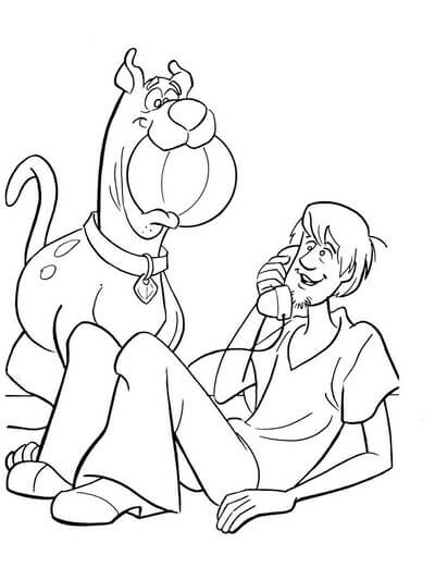 Kolorowanka Podstawowy Scooby Doo i Kudłaty