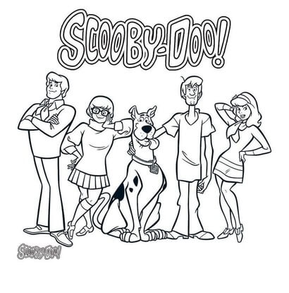 Kolorowanka Podstawowy Scooby Doo i Przyjaciele