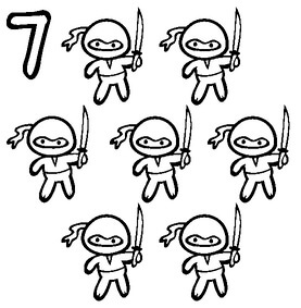 Kolorowanki Rysowanie Siedmiu Słodkich Ninja