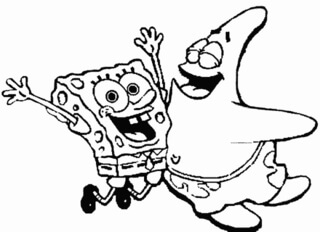 Kolorowanka Rysowanie SpongeBob Przytulanie Patricka Star