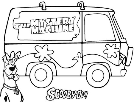 Kolorowanki Scooby Doo z Samochodem