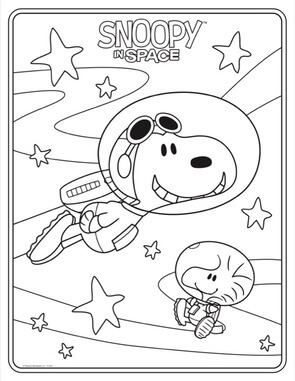 Kolorowanka Snoopy w Kosmosie