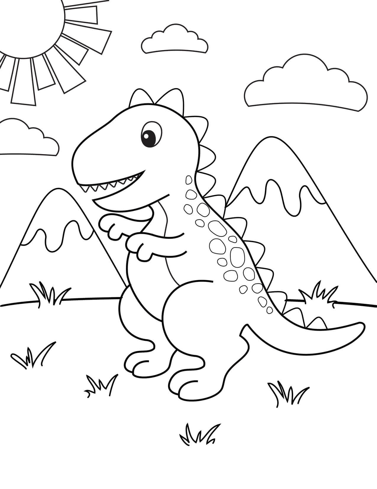 Kolorowanka Spacerujący T-Rex