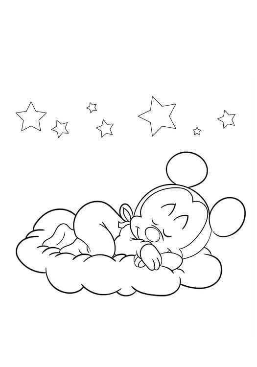 Kolorowanka Śpiący Mickey