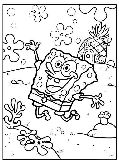 Kolorowanka Szczęśliwy SpongeBob