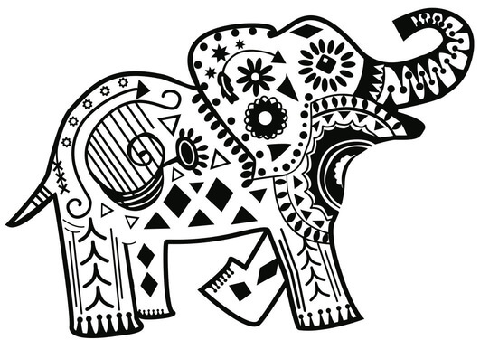 Kolorowanka Tatuaż Słonia