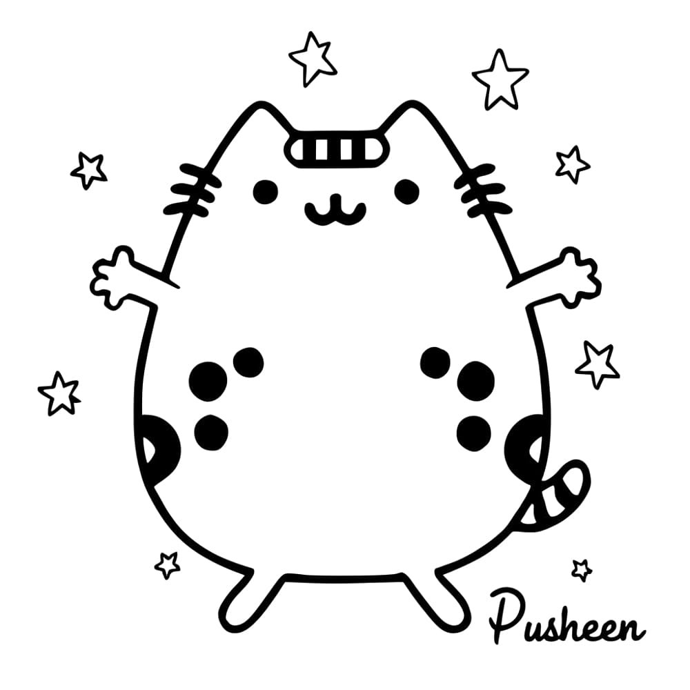 Kolorowanka Wesoły Pusheen