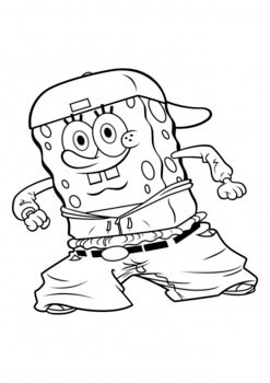 Kolorowanka Zabawny gangster SpongeBob
