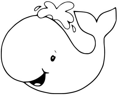 Kolorowanka Zabawny Rysunkowy Wieloryb