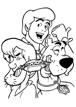 Kolorowanka Zabawny Scooby Doo i Przyjaciele