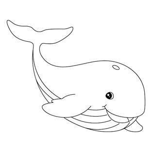 Kolorowanka Zabawny Wieloryb