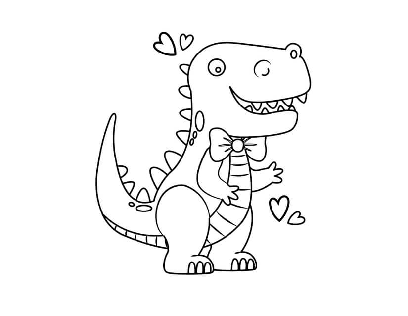 Kolorowanki Zakochany T-Rex