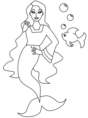 Kolorowanki Mako Mermaid and Fish