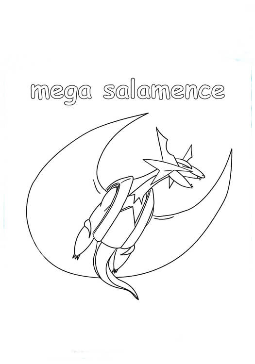 Kolorowanka Mega Salamence Voler