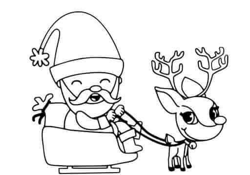 Kolorowanka Animowany Mikołaj i Renifer