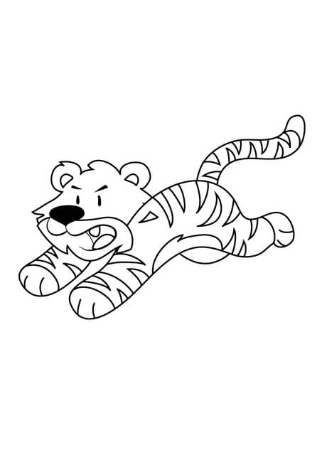 Kolorowanka Animowany Tygrys Biegnący