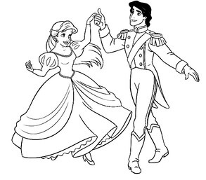 Kolorowanki Ariel i Eric Tańczą