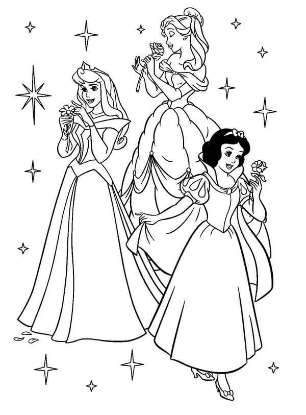 Kolorowanka Belle i dwie Księżniczki