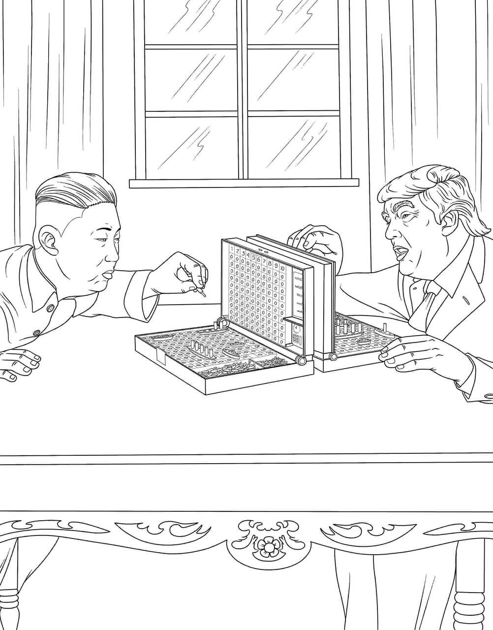Kolorowanka Donald Trump i Kim Dzong Un