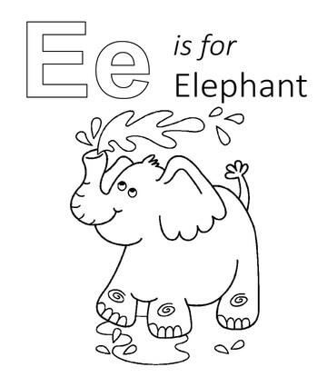 Kolorowanki E is for Elephant