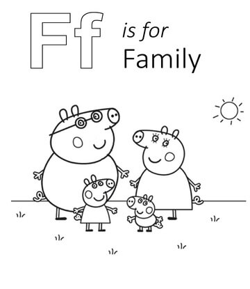 Kolorowanki F jak Rodzina