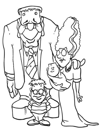 Kolorowanka Frankenstein i Szczęśliwa Rodzina