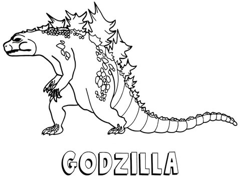 Kolorowanka Godzilla Normalna