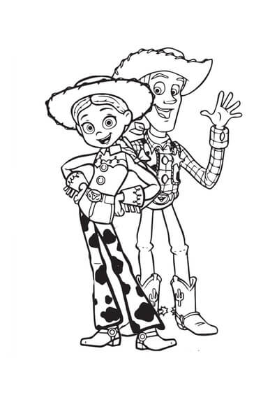 Kolorowanki Jessie i Woody