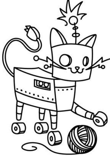 Kolorowanki Kot Robot