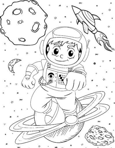 Kolorowanka Kreskówka Astronauta