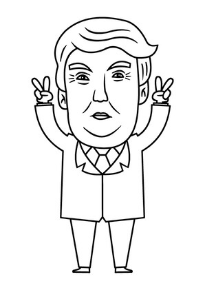 Kolorowanka Kreskówka Donald Trump Słodkie
