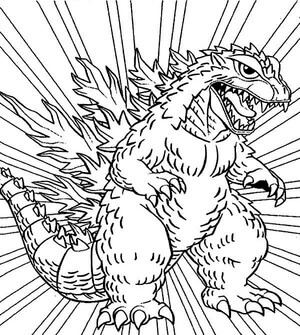Kolorowanka Kreskówka Godzilla