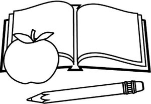 Kolorowanka Książka, Ołówek i Apple