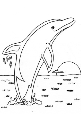 Kolorowanka Ładny Delfin