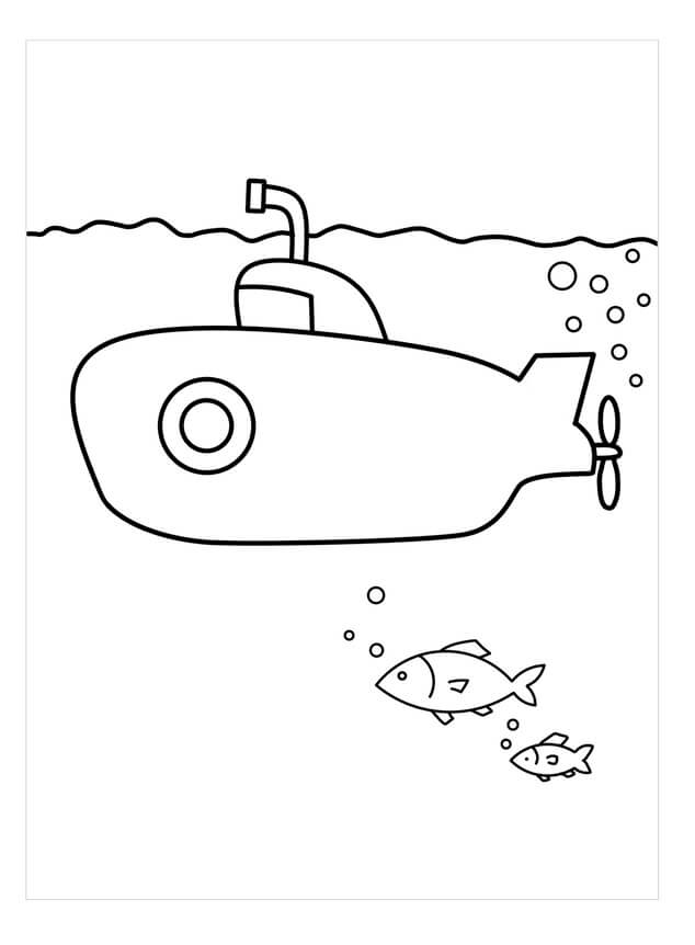 Kolorowanka Easy Submarine and Two Fish