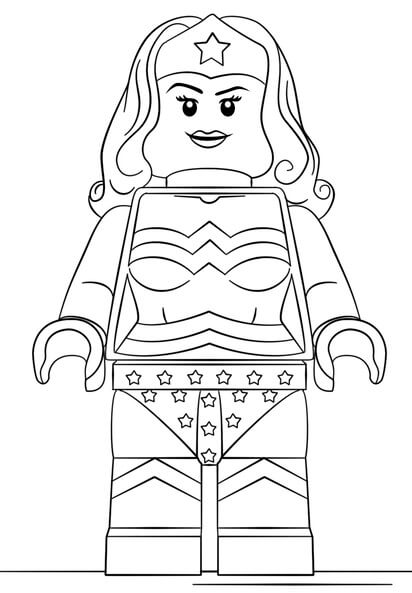 Kolorowanki Lego Wonder Woman Uśmiechnięta