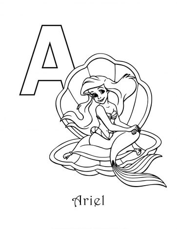 Kolorowanka List A z Ariel