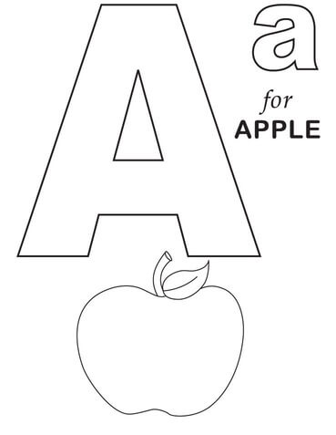 Kolorowanka Litera A jest dla Jabłko