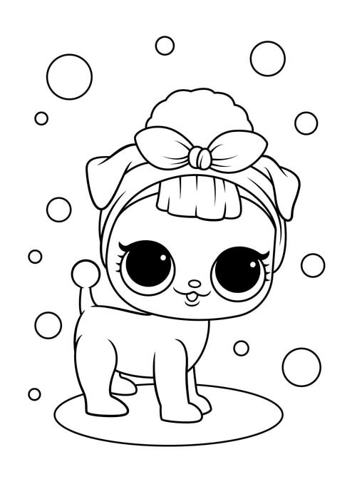 Kolorowanka LOL Pet ze śniegiem