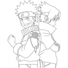 Kolorowanka Mały Sasuke i Naruto Ubaw