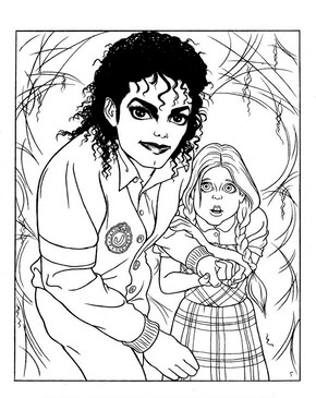 Kolorowanki Michael Jackson i Mały Chłopiec