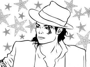 Kolorowanki Michael Jackson z Gwiazdą