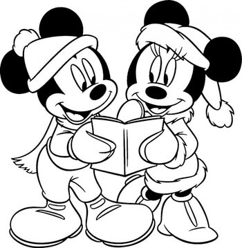 Kolorowanki Myszka Miki i Myszka Minnie do Czytania