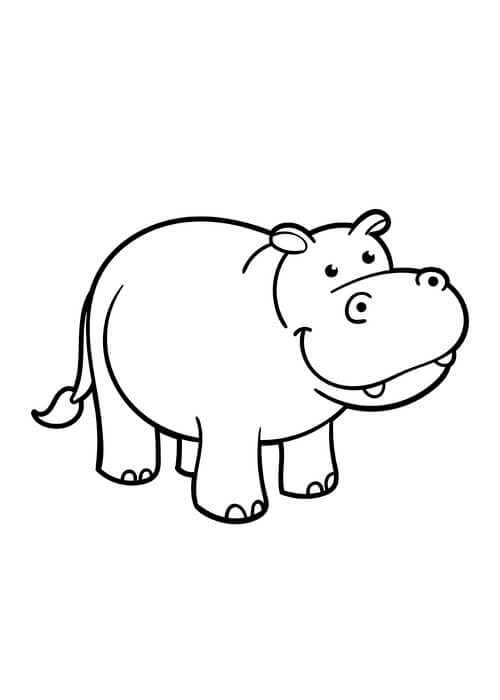Kolorowanka Normalny Hipopotam