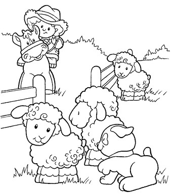 Kolorowanki Owce ze Zwierzętami