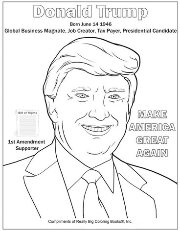 Kolorowanka Plakat Donald Trump