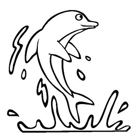 Kolorowanka Podstawowy Rysunek Skoku Delfina